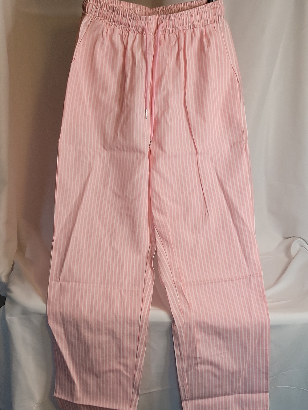 Kids Pink Stripe Jogger Pants with Elastic Waist